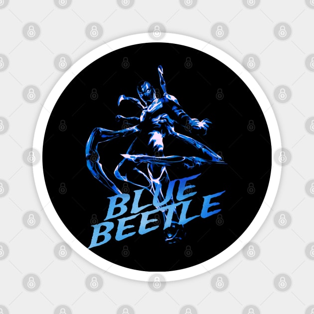 Blue Superhero Beetle Magnet by podni cheear